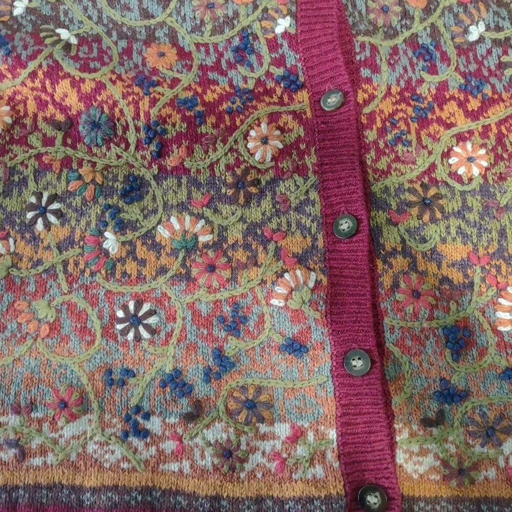 Talbots Multicolor Patterned Cardigan - Picture 9 of 9